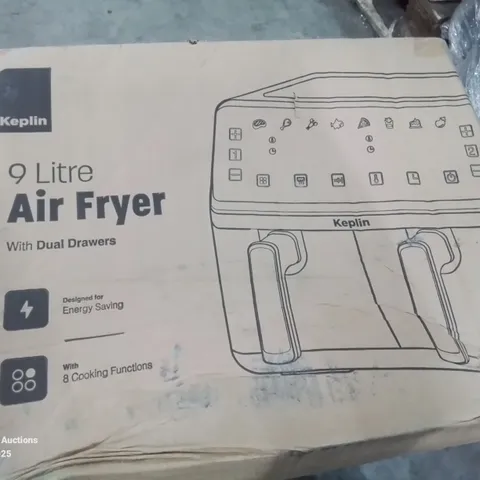 BOXED KEPLIN 9 LITRE DUAL DRAWER AIRFRYER