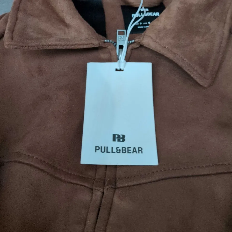 PULL&BEAR BROWN ZIP-UP JACKET – SIZE S 