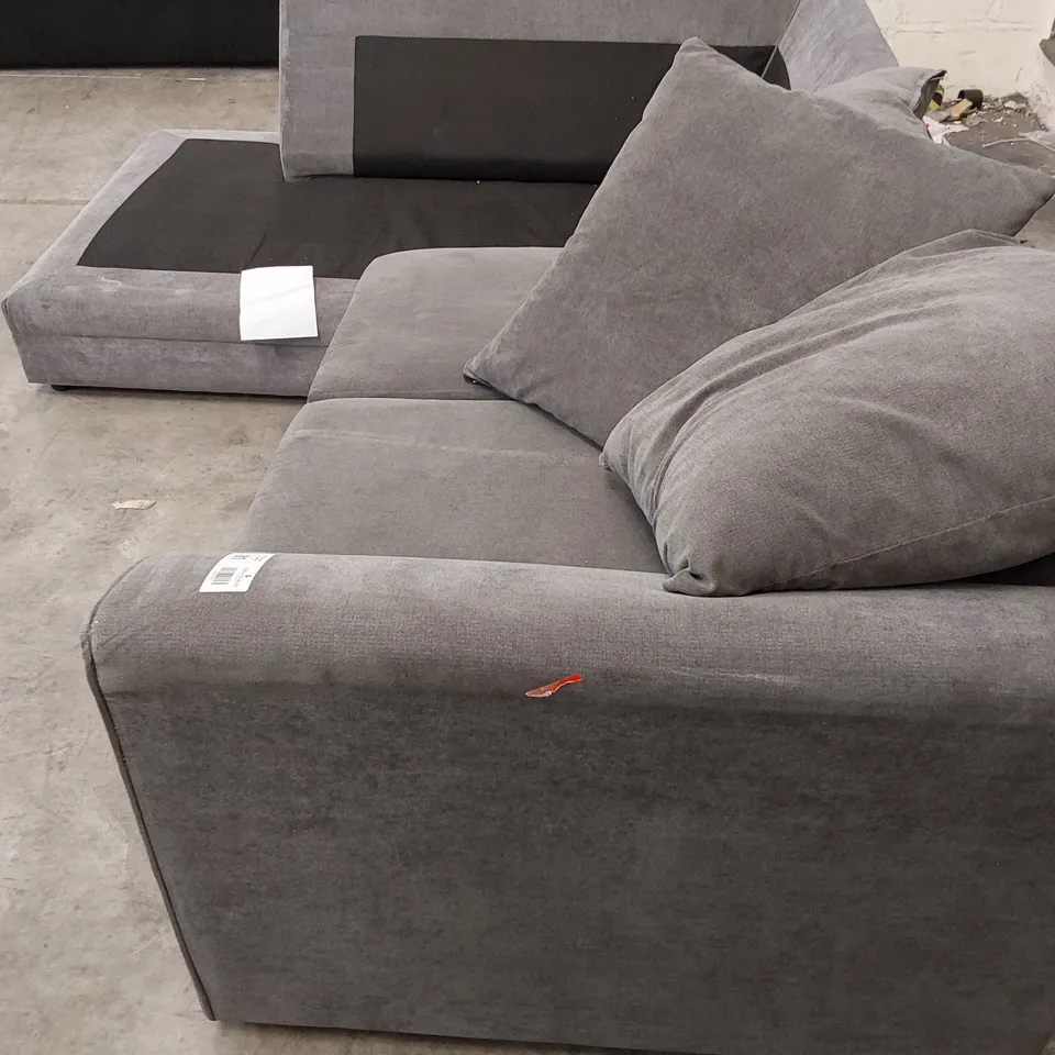QUALITY DESIGNER CHAISE SOFA GREY FABRIC
