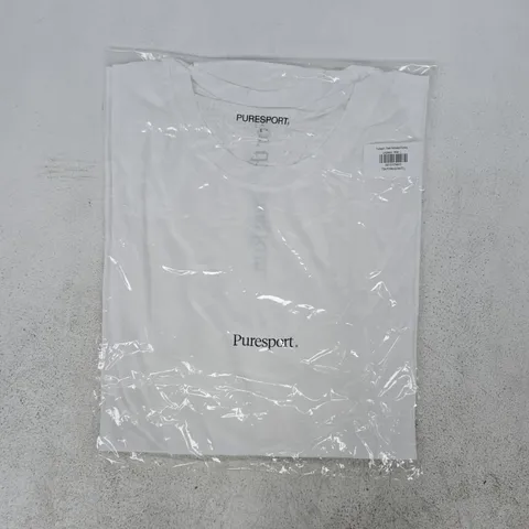BAGGED PURESPORT PANEL PERFORATED RUNNING LONGSLEEVE T-SHIRT IN WHITE SIZE LARGE