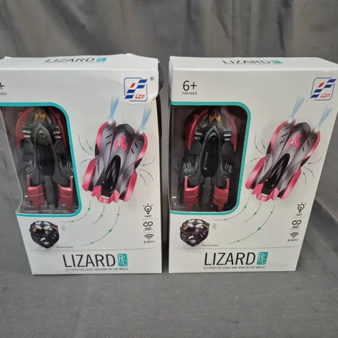 LOT OF 2 LIZARD R/C WALL DRINVING CARS