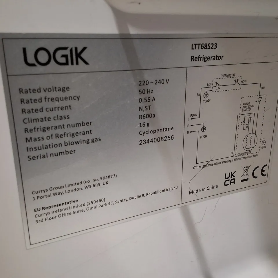 LOGIK LTT68S23 MINI FRIDGE - SILVER