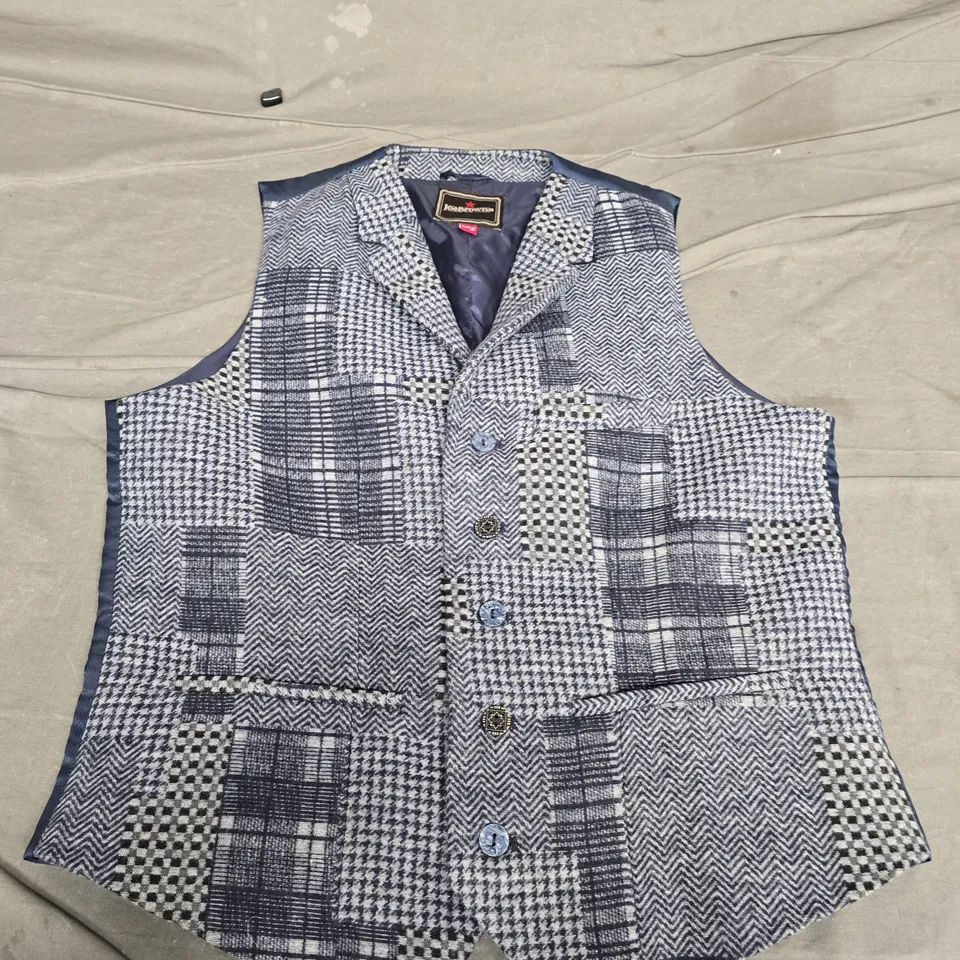 JOE BROWNS PATTERNED WAISTCOAT IN NAVY - UK 42
