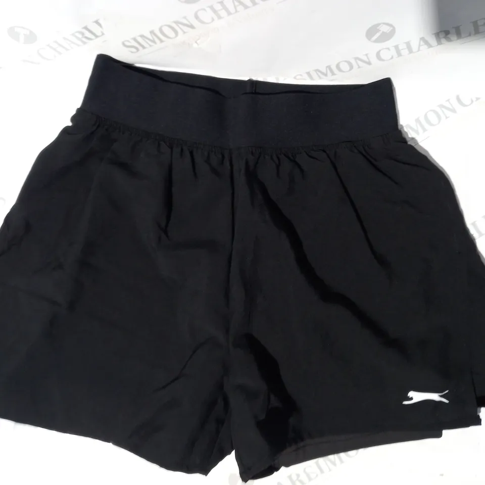 SLAZENGER 2-IN-1 SHORTS IN BLACK SIZE 8