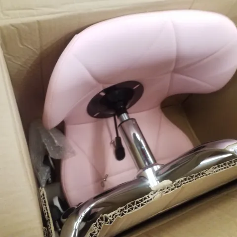 BOXED OFFICE CHAIR FAUX LEATHER PINK