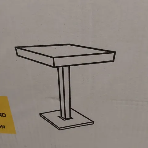BOXED TOPAZ BLACK HIGH GLOSS BAR TABLE WITH GLASS TOP - BLACK (2 BOXES)