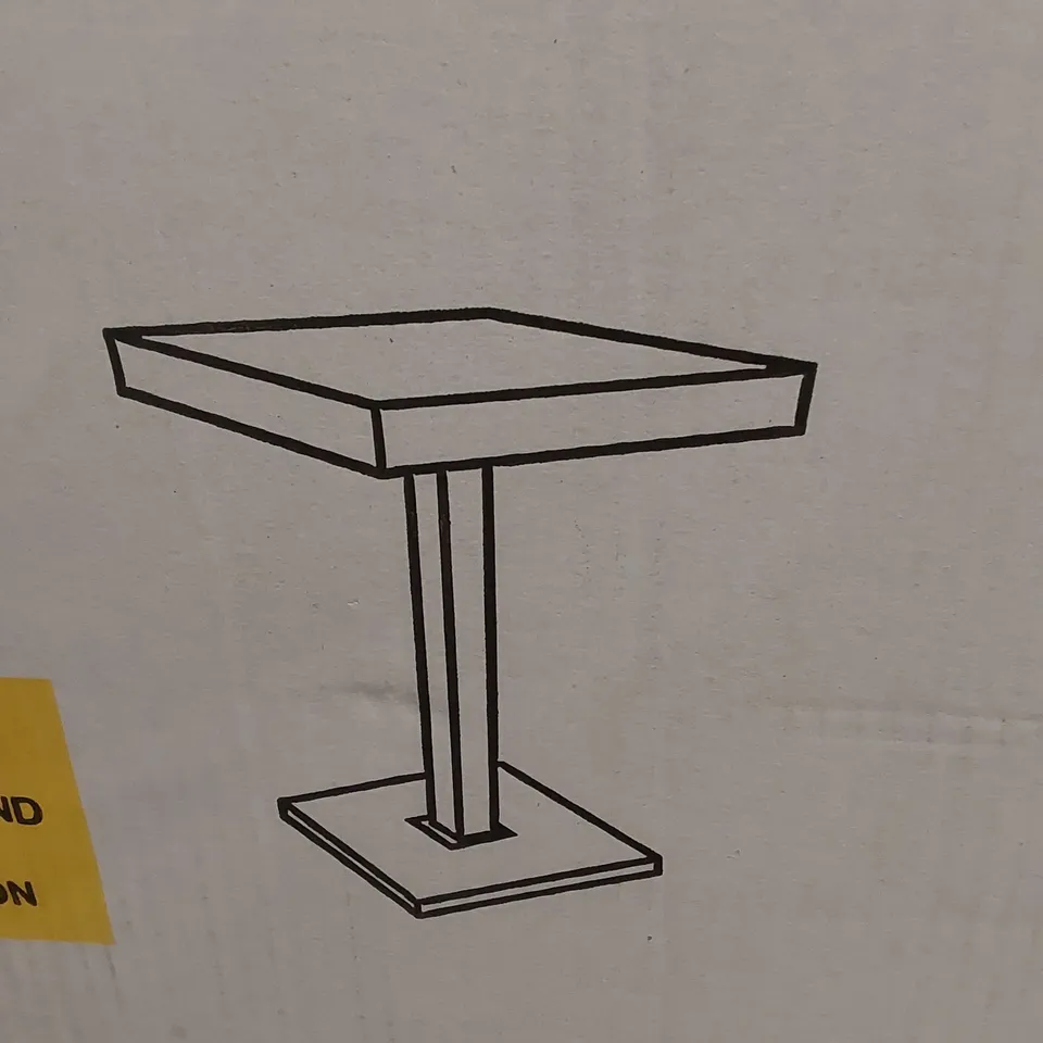 BOXED TOPAZ BLACK HIGH GLOSS BAR TABLE WITH GLASS TOP - BLACK (2 BOXES)