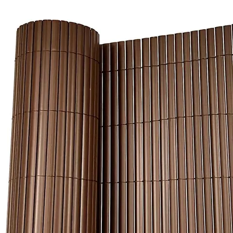 BOXED OYPLA 1M X 4M BROWN PVC OUTDOOR GARDEN FENCING PRIVACY SCREEN ROLL
