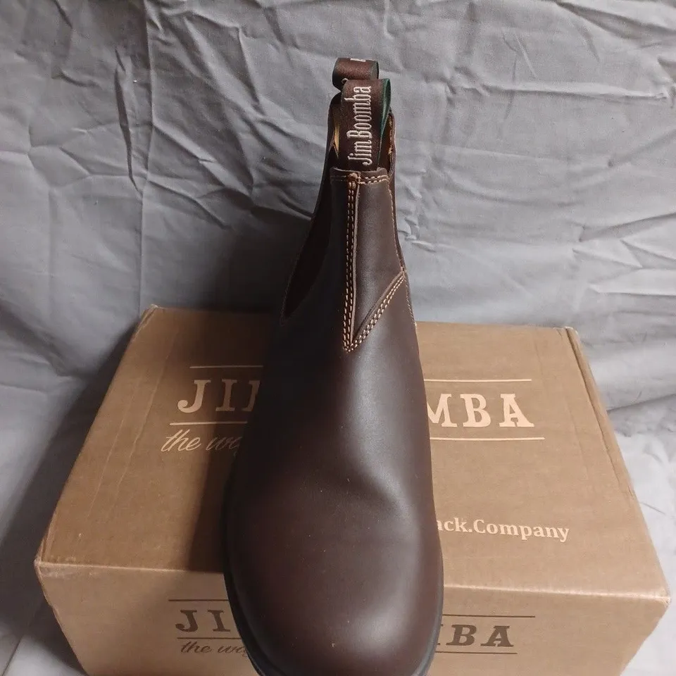 BOXED PAIR OF JIM BOOMBA BROWN LEATHER CHELSEA BOOTS – MEN'S FOOTWEAR - UK SIZE 10