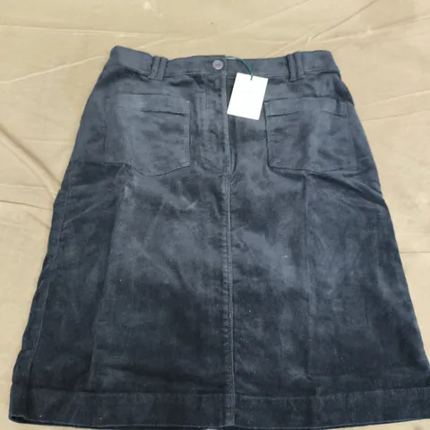THE WHITE STUFF MELODY ORGANIC CORD SKIRT IN NAVY - UK 10