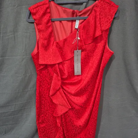 MICHAELA LOUISE RED LEOPARD PRINT DRESS -  UK 16