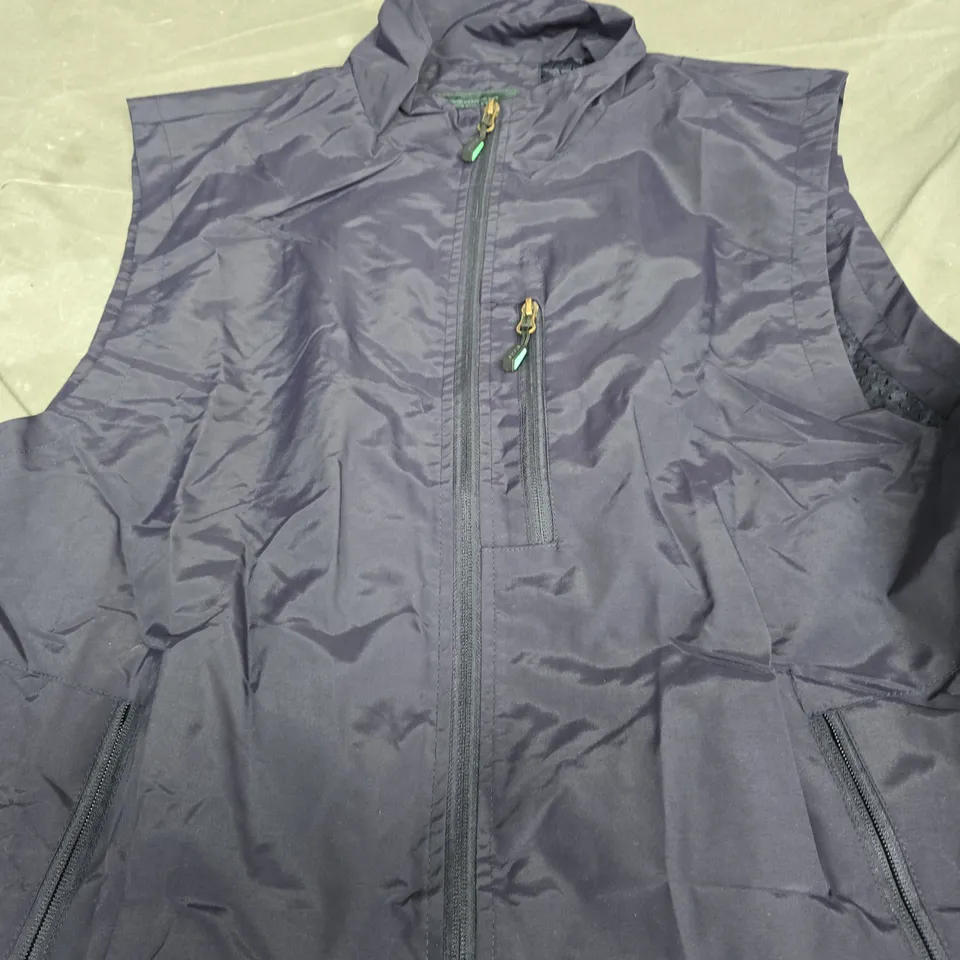 MEN'S NAVY OUTDOOR SLEEVELESS SHELL VEST – SIZE 5XL