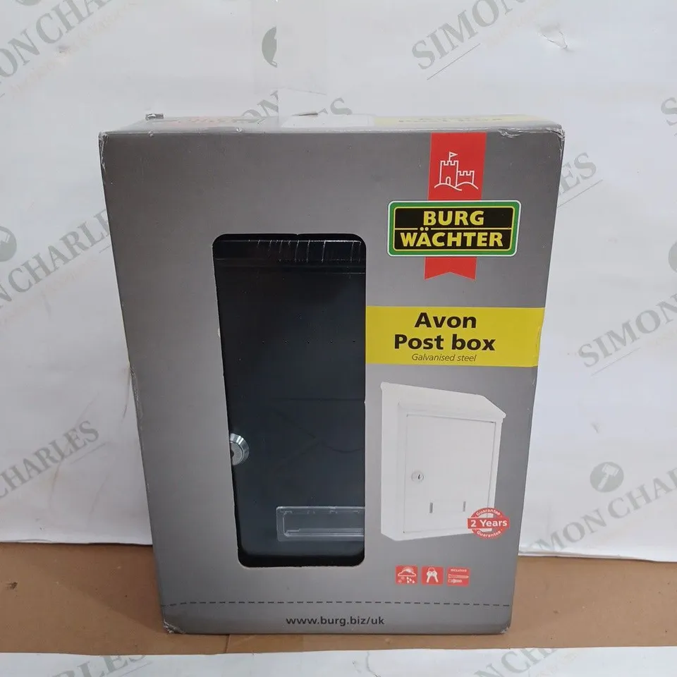 BURG WATCHER AVON POST BOX GALVANISED STEEL - BLACK 