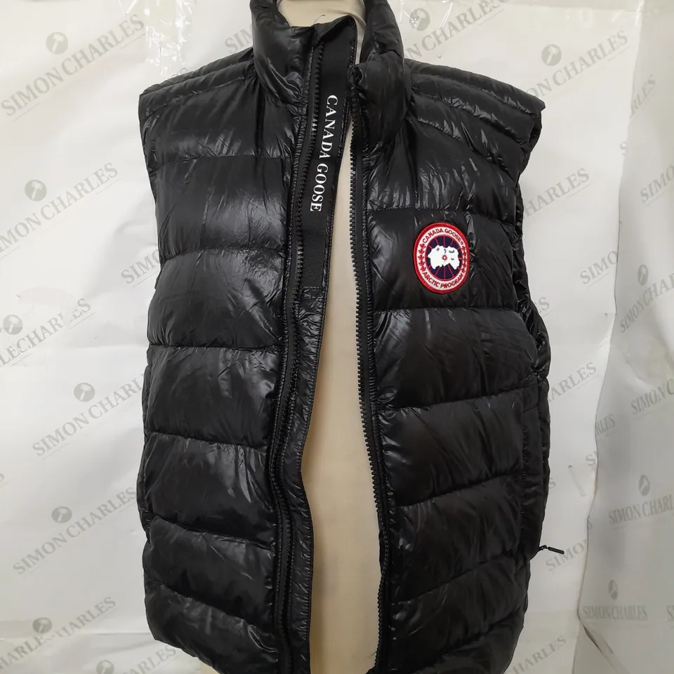 CANADA GOOSE BLACK SHINNY GILET - SMALL