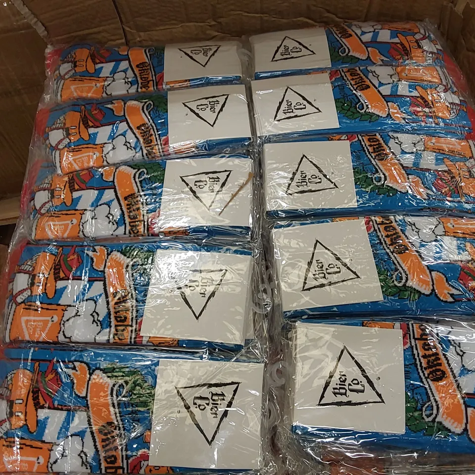 BOX OF APPROXIMATELY 320 BRAND NEW BIER CO OKTOBERFEST SOCKS (1 BOX)