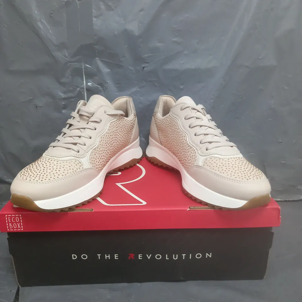 RIEKER SPARKLY TRAINERS ROSE GOLD SIZE 6