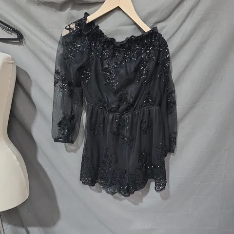 QUIZ WOMEN'S BLACK SEQUINED DRESS, UK 14 (EU 42)