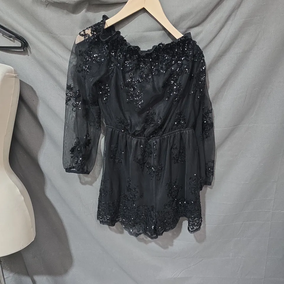 QUIZ WOMEN'S BLACK SEQUINED DRESS, UK 14 (EU 42)