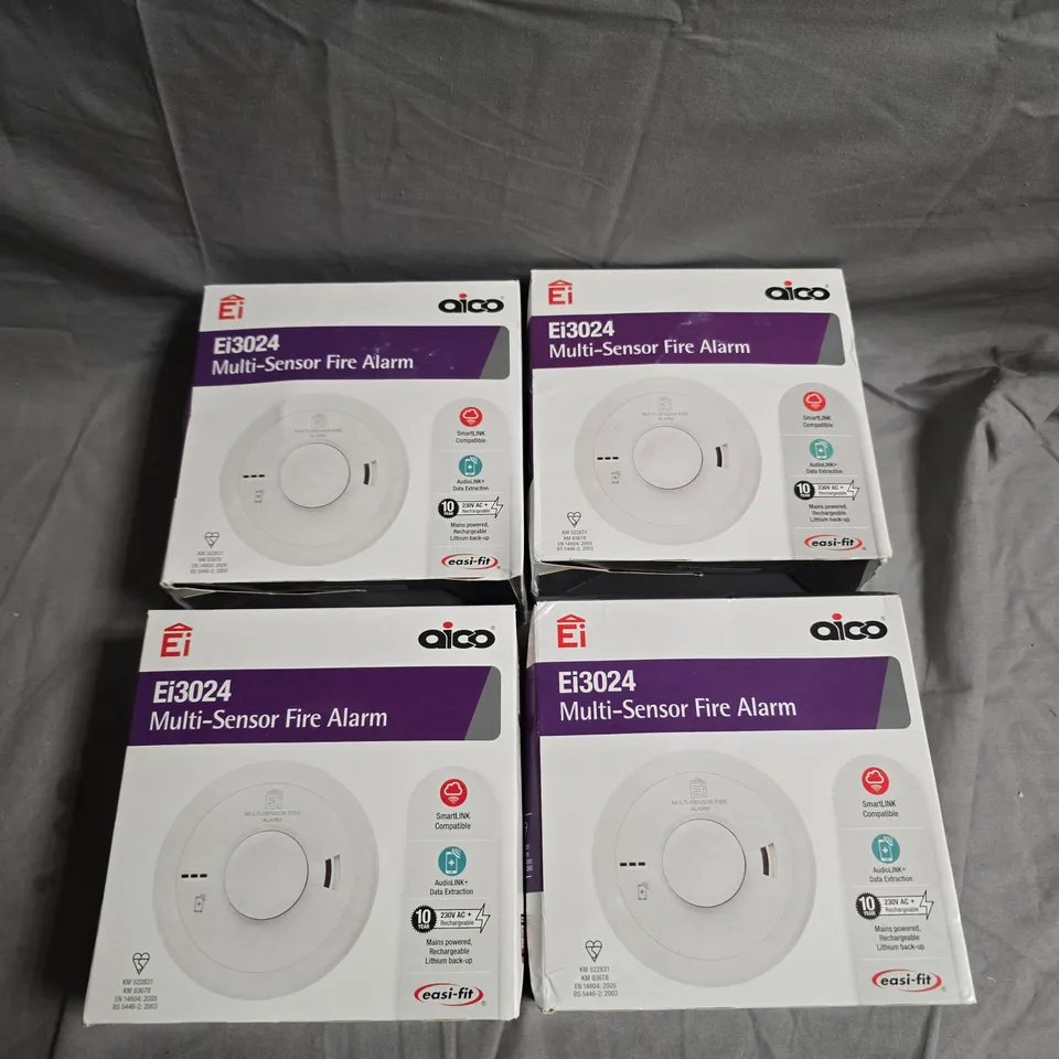 4 X AICO EI3024 MULTI-SENSOR FIRE ALARMS