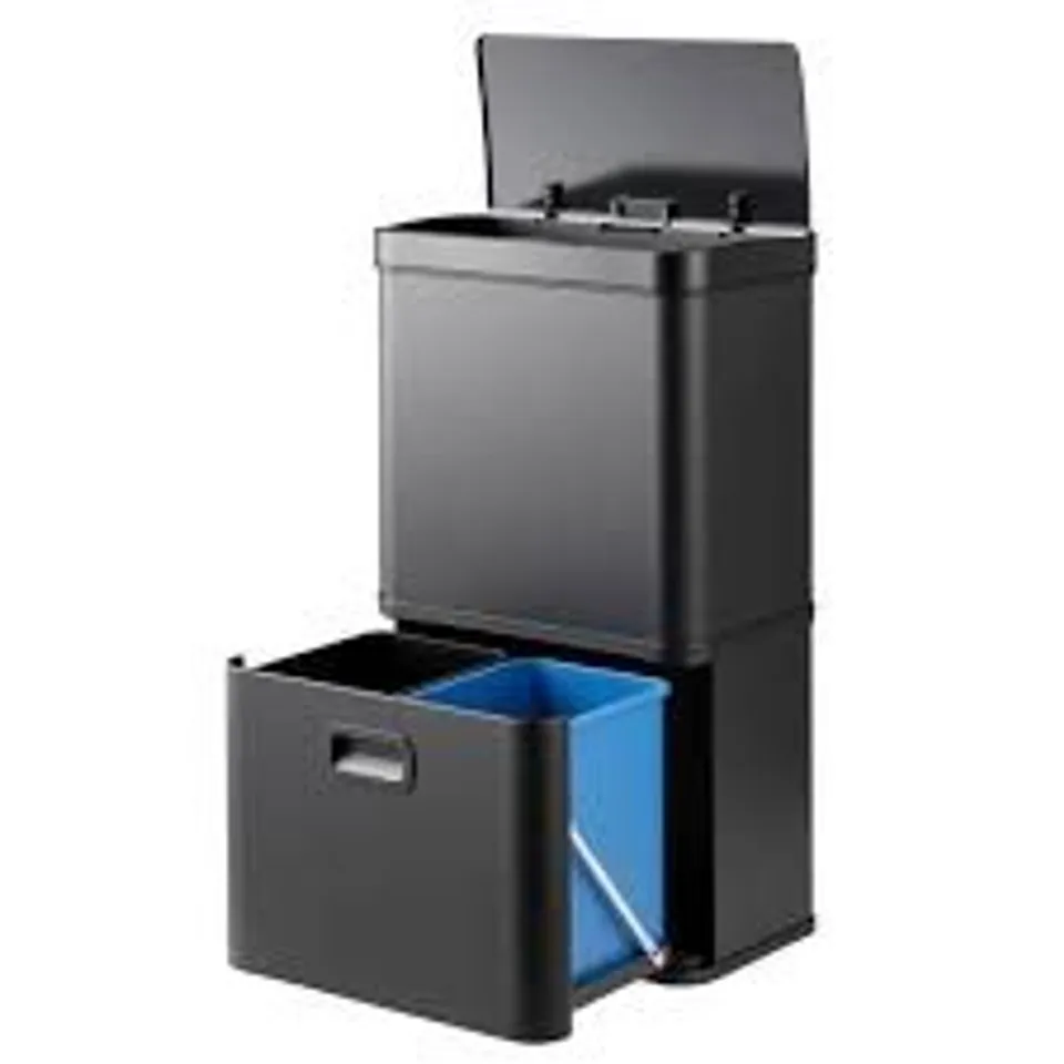 BOXED COSTWAY PLASTIC WASTE BIN BLACK
