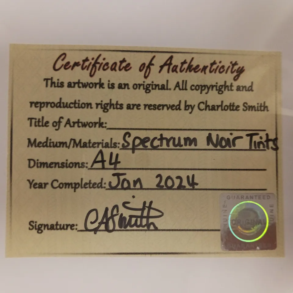 SIGNED AND DATED PAIR OF CATS ART PRINT