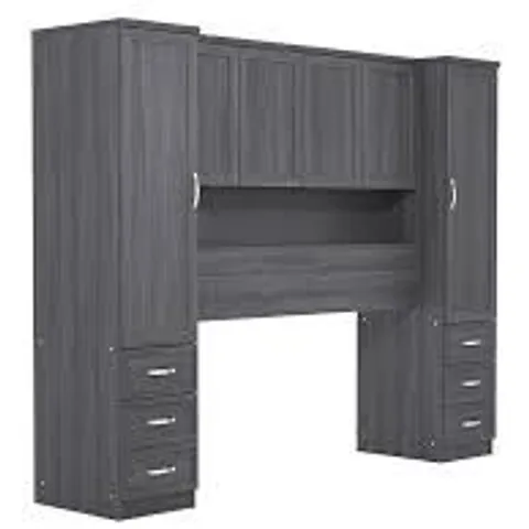 BOXED PANAMA OVERBED WARDROBE - DARK OAK (4 BOXES)