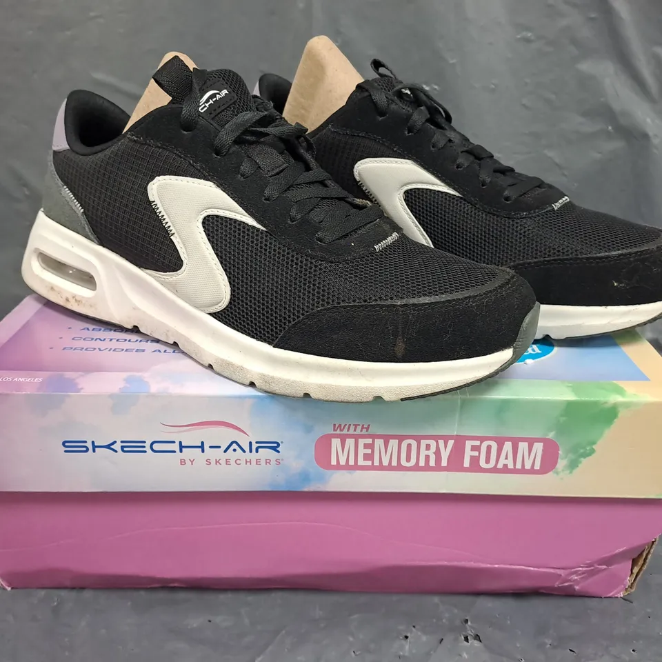 SKECHERS SKECH-AIR COURT TRAINERS IN BLACK SIZE 6.5
