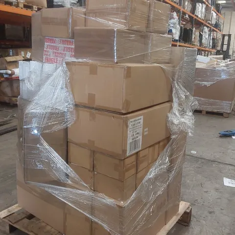 PALLET CONTAINING APPROXIMATELY 12 EURO SMALL TRUMPET TOUCH TABLE LAMP CHROME WHITE, 80 EURO BRUSHED CHROME TOUCH TABLE LAMP SKYLINE CUT-OUT CHROME