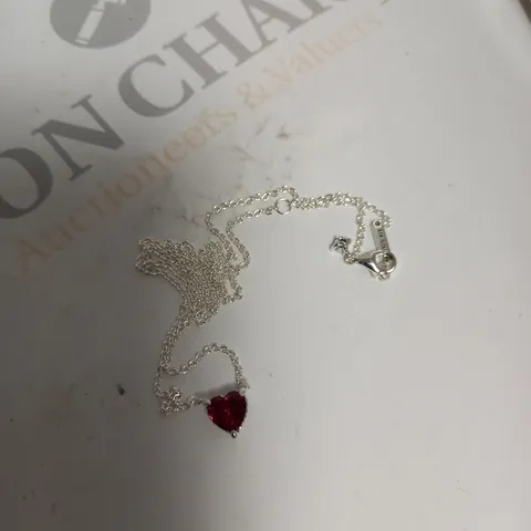 BOXED PANDORA RED HEART PENDANT NECKLACE