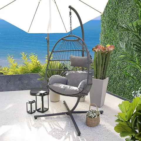 AZURA HANGING EGG CHAIR - GREY