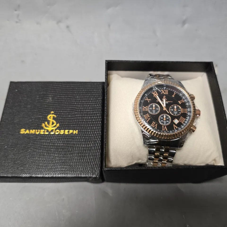 BOXED SAMUEL JOSEPH SPEED EXQUISITE TWO TONE WATCH 