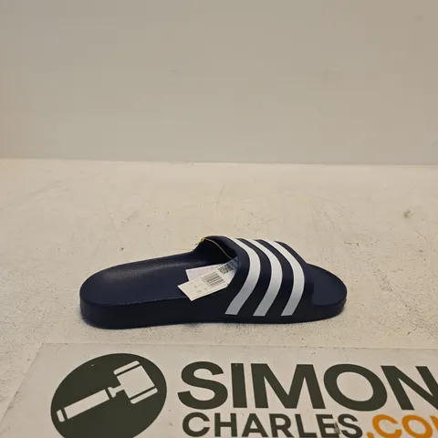 ADIDAS ADILETTE AQUA NAVY SLIDES – UK 11 (EU 46) – OPEN-TOE SLIP-ONS