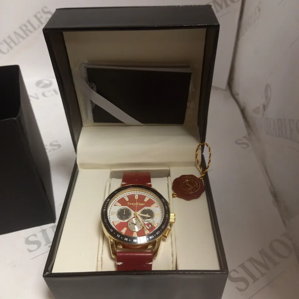 SWAN AND EDGAR LONDON WATCH WITH RED STRAP