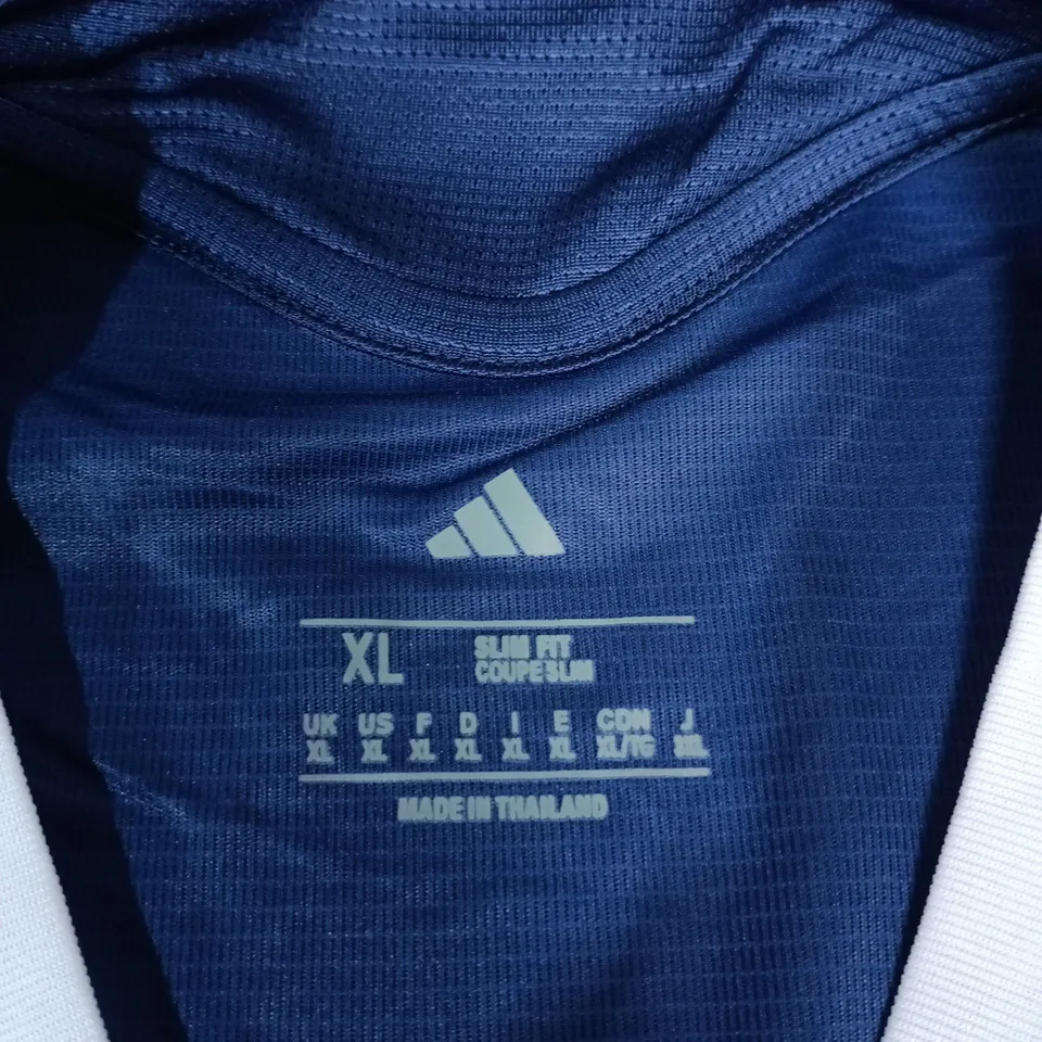 ADIDAS FOOTBALL JERSEY BLUE WITH CREST BADGE – XL