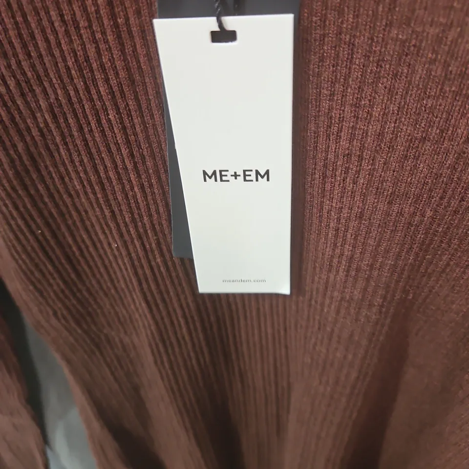 ME+EM WOMEN'S RIBBED KNIT SWEATER – RUST, UK 10 (EU 38)