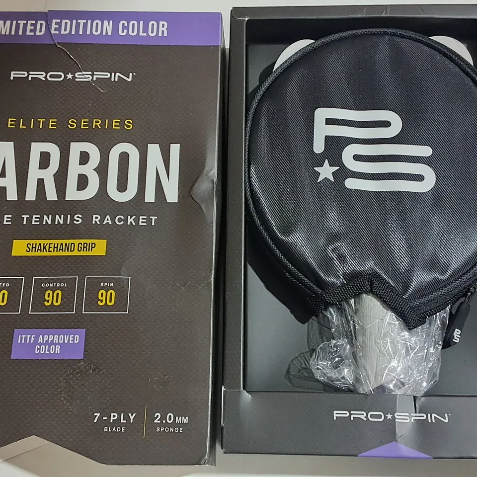 BOXED PRO SPIN CARBON TABLE TENNIS RACKET