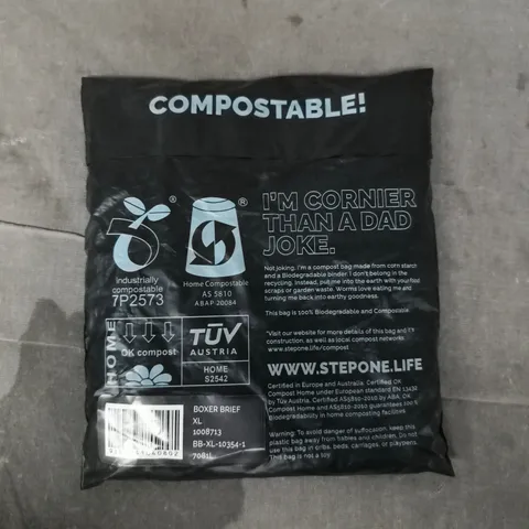 STEP ONE BOXER BRIEFS IN DARK GREY SIZE XL