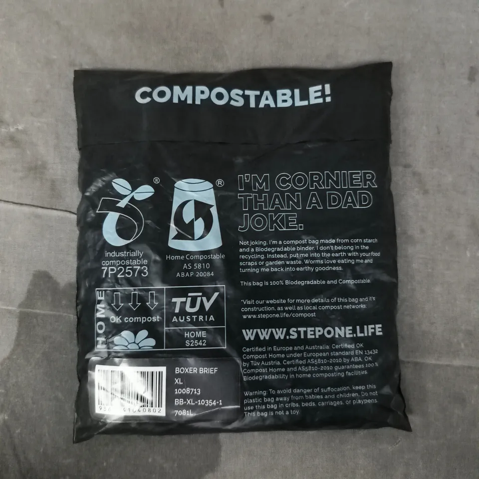 STEP ONE BOXER BRIEFS IN DARK GREY SIZE XL