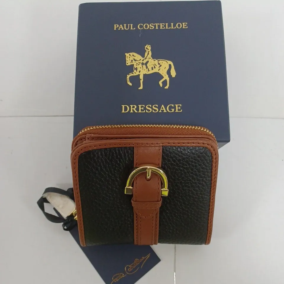 BOXED PAUL COSTELLOE DRESSAGE WALLET IN NAVY/BROWN 
