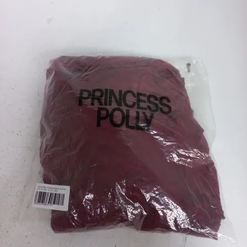 BAGGED PRINCESS POLLY CELENA MAXI DRESS IN BURGUNDY BURNOUT - UK 8
