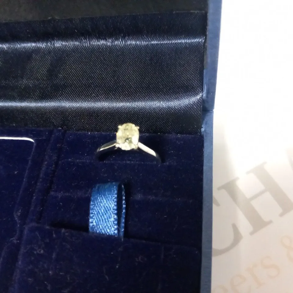 BOXED MOISSANITE 9CT WHITE GOLD OVAL RING
