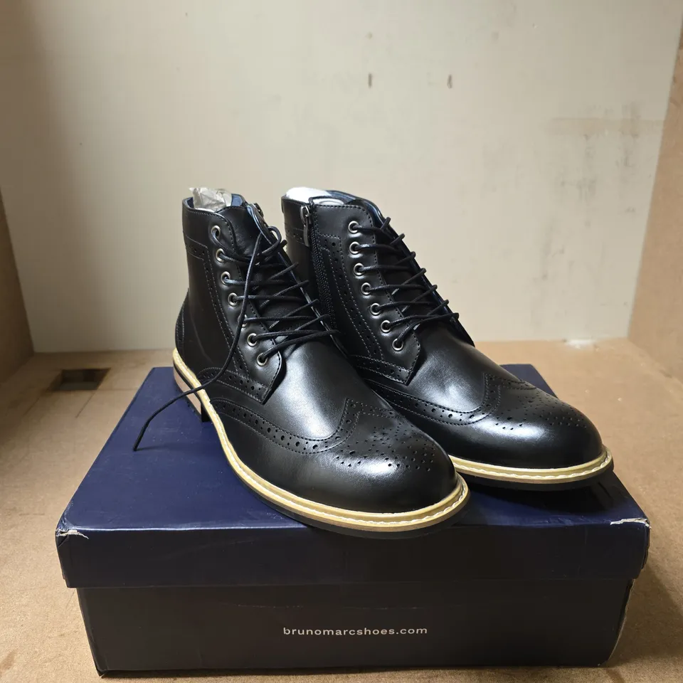 BRUNO MARC BERGEN 01 BLACK BOOTS UK 8.5 BOXED