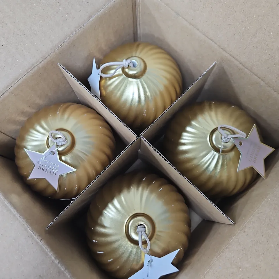 10 PACKS OF 4 GINGERBREAD BISCUIT SMALL BAUBLE SCENTED CANDLES - COLLECTION ONLY
