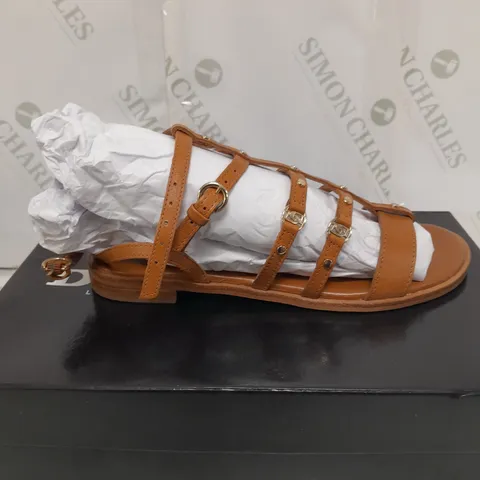DUNE LONDON HARDWARE SANDAL IN TAN SIZE 3