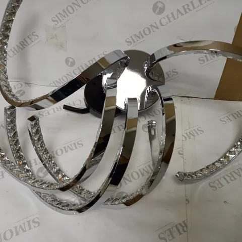 DAR LIGHTING ZYA 5LT FLUSH - POLISHED CHROME, CRYSTAL LED
