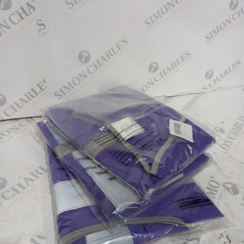 3 X PURPLE HIGH VISIBILITY VEST 