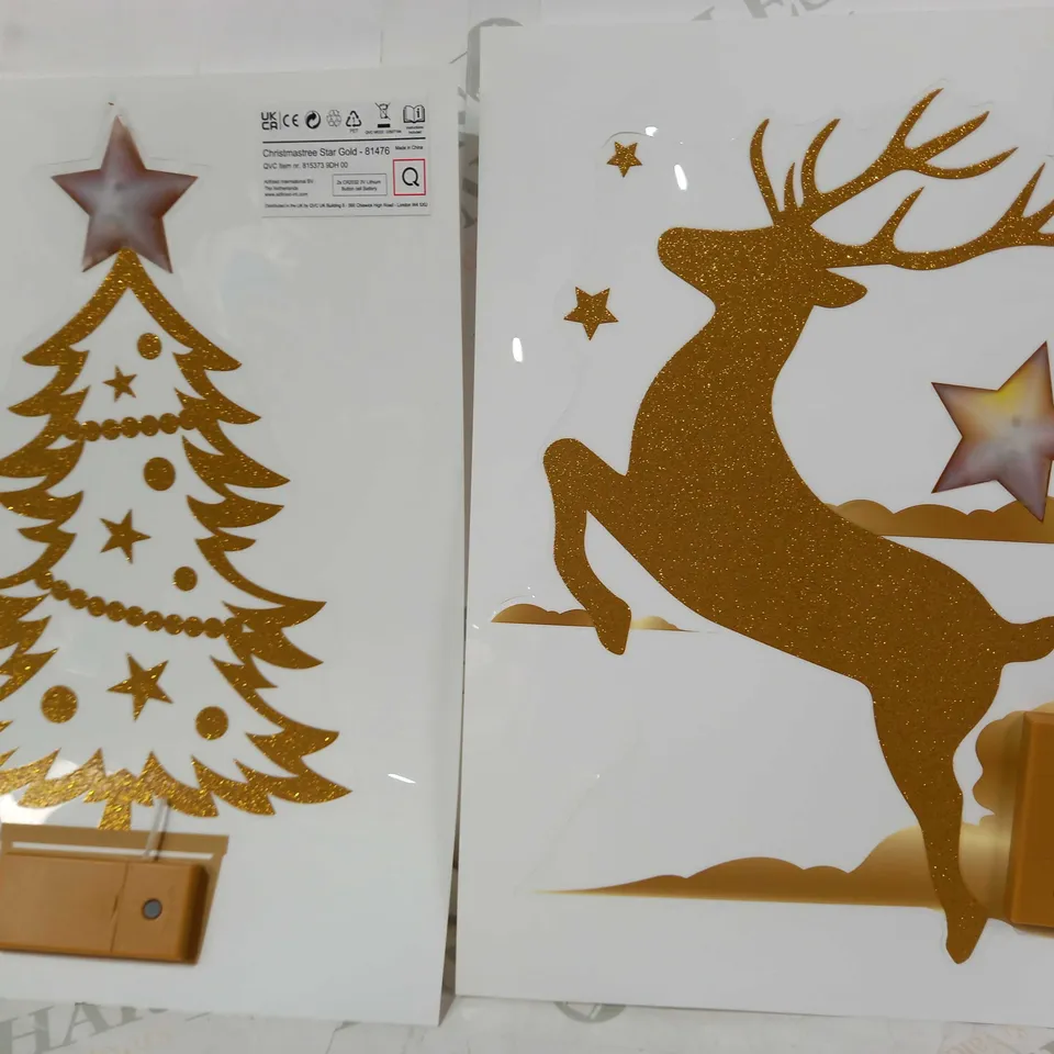 CHRISTMAS EXPRESS PRELIT GLITTER WINDOW STICKERS