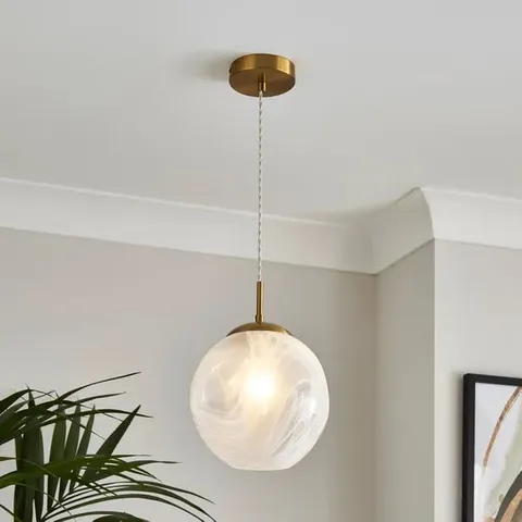 BOXED MARBLE ART DECO CEILING LIGHT