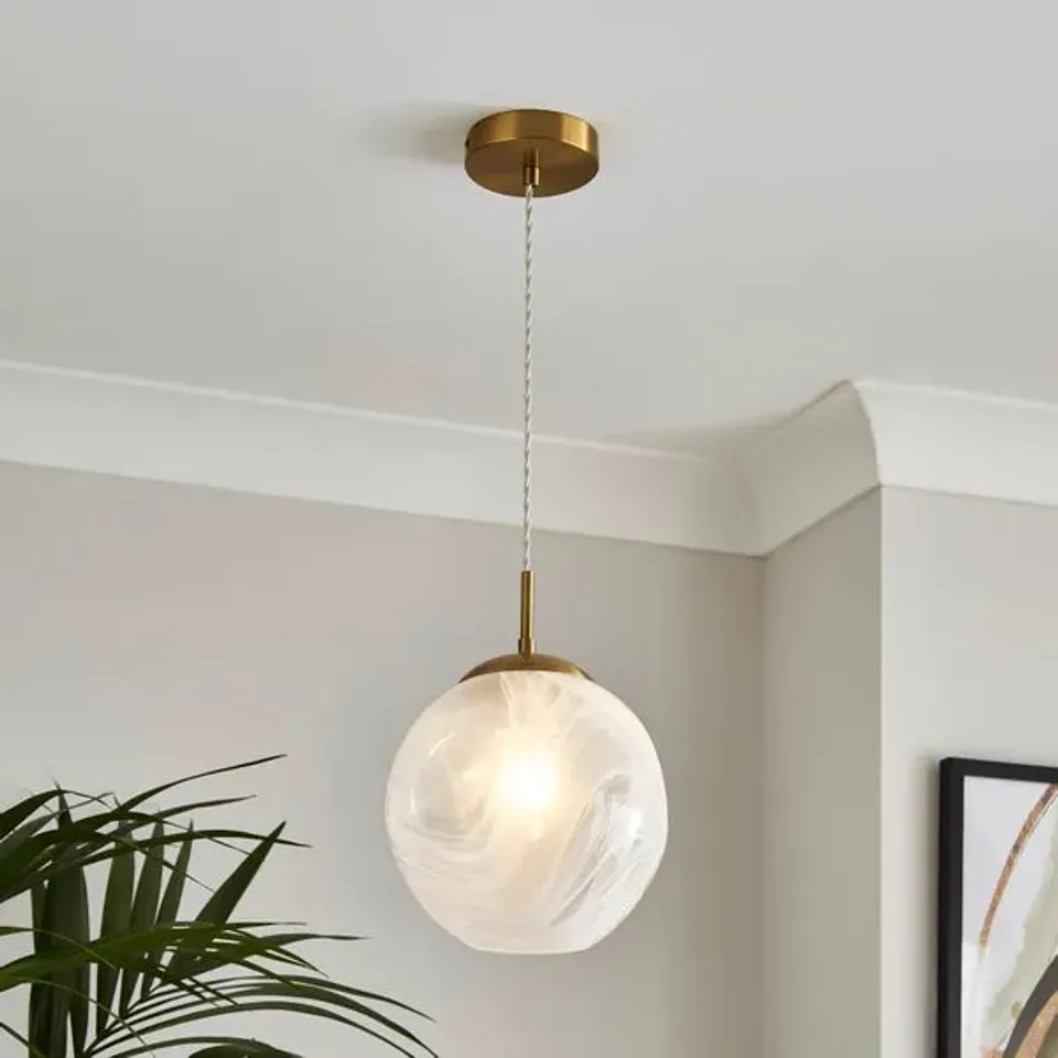 BOXED MARBLE ART DECO CEILING LIGHT