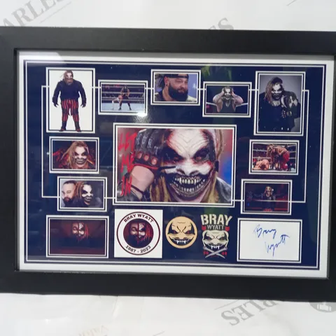 FRAMED BRAY WYATT AUTOGRAPHED COLLAGE PHOTO ART PRINT